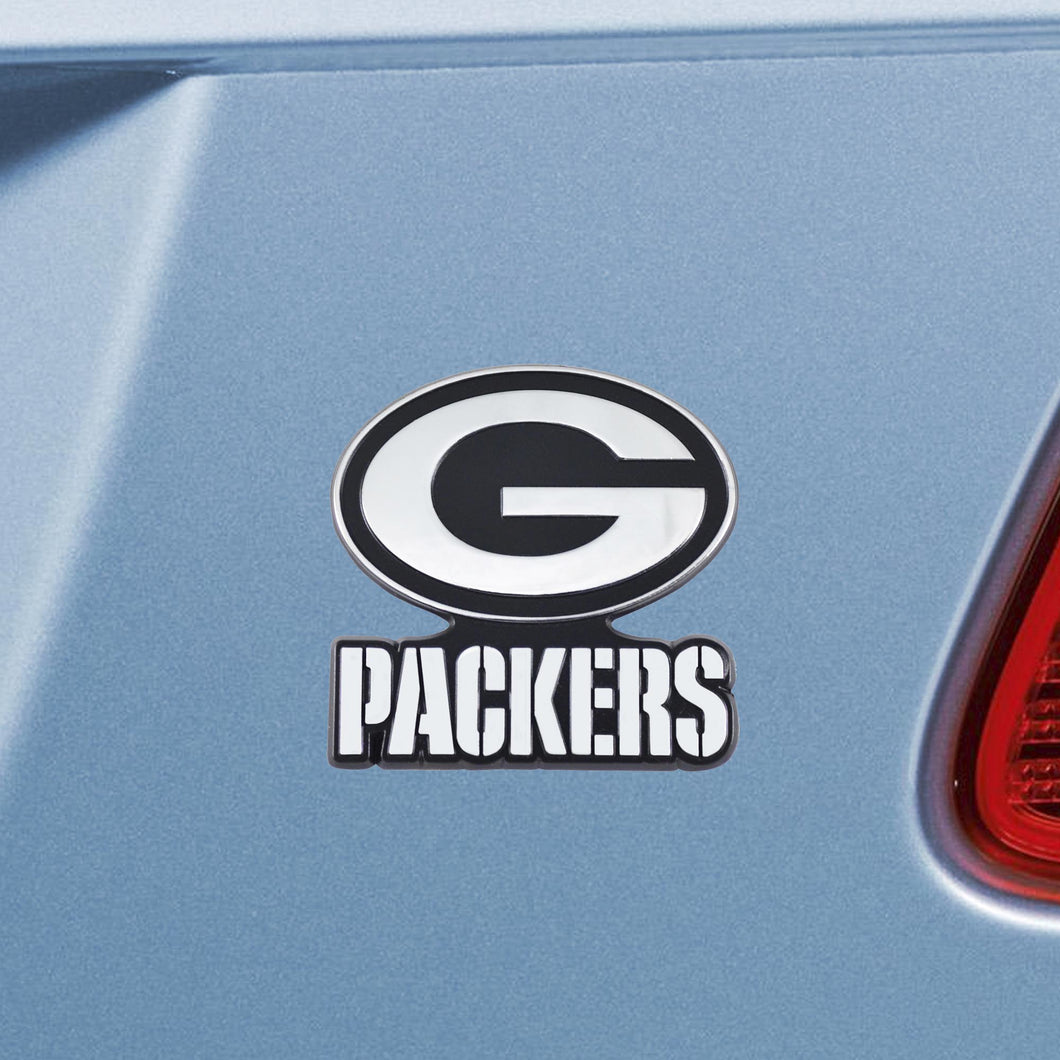 Green Bay Packers NFL Chrome Auto Emblem ~ 3-D Metal
