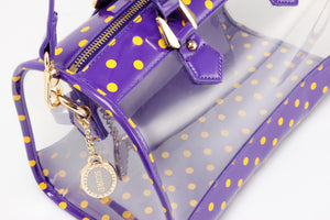SCORE! Moniqua Large Designer Clear Crossbody Satchel - Royal Purple and  Yellow Gold