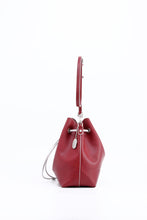 SCORE! Sarah Jean Crossbody Large BoHo Bucket Bag - Maroon Crimson and White