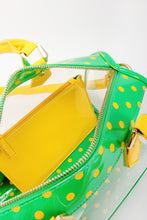 SCORE! Moniqua Large Designer Clear Crossbody Satchel - Fern Green and  Yellow Gold