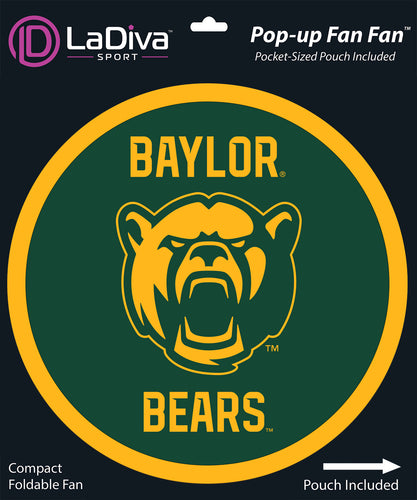 Baylor University- BU Bears~Pop-Up Fan Fan with Pouch