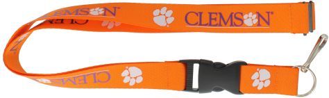 CLEMSON University Orange and Purple Paw Officially NCAA Licensed Logo Team Lanyard