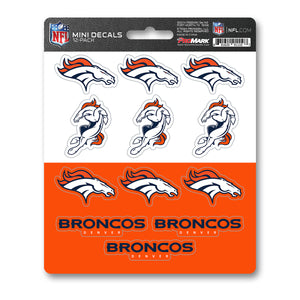 Denver Broncos NFL 12pk Mini Decal Orange and Blue Stickers