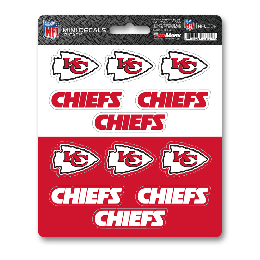 Kansas City Chiefs NFL 12pk Mini Decal Red and White Stickers