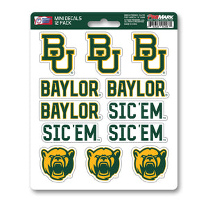 Baylor Bears 12pk Mini Decals Green and Gold NCAA Team ProMark Stickers