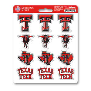 Texas Tech Red Raiders NCAA 12pk Mini Decal Red and Black Stickers