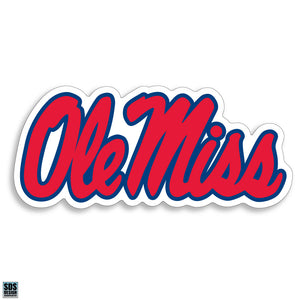 University of Mississippi NCAA Collegiate Logo Super Durable Purse Sticker~ "Ole Miss" Rebels Red and Navy Blue Logo
