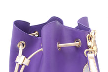SCORE! Sarah Jean Crossbody Large BoHo Bucket Bag - Purple and Gold Gold