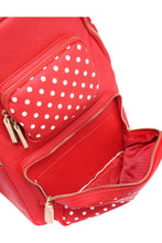 SCORE! Natalie Michelle Large Polka Dot Designer Backpack- Red, White and Gold