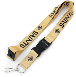 New Orleans Saints Officially Licensed Black and Gold NFL Logo Team Lanyard