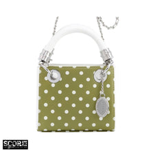 SCORE! Jacqui Classic Top Handle Crossbody Satchel - Olive Green and White