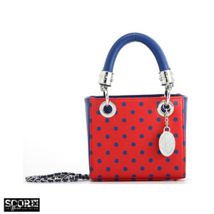 Score! Jacqui Classic Top Handle Crossbody Satchel  - Red and Blue