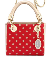 SCORE! Jacqui Classic Top Handle Crossbody Satchel  - Red and Gold