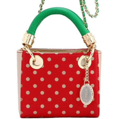 Score! Jacqui Classic Top Handle Crossbody Satchel  - Red, Gold and Green