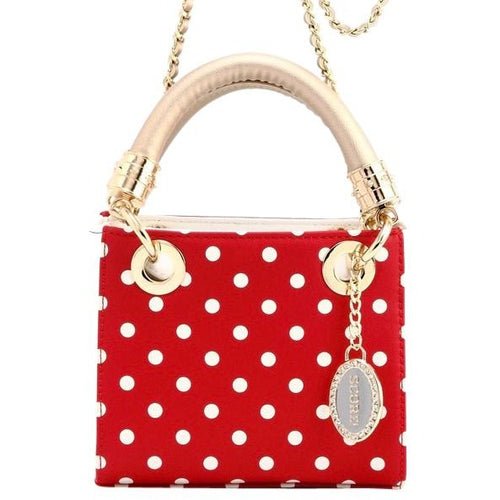 Score! Jacqui Classic Top Handle Crossbody Satchel - Red, White and Gold