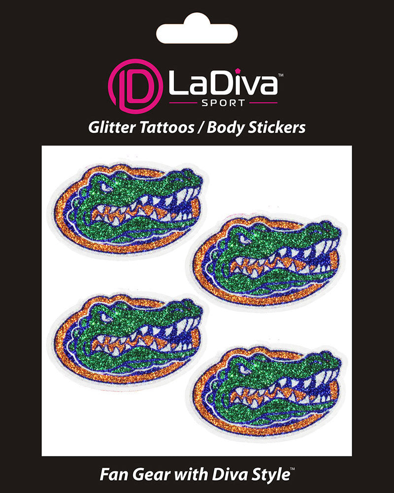 University of Florida UF Gators Orange and Blue Glitter~Body, Face and Purse Sticker Tattoos