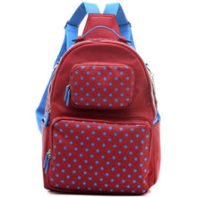 SCORE! Natalie Michelle Large Polka Dot Designer Backpack - Maroon and Blue