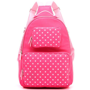SCORE! Natalie Michelle Medium Polka Dot Designer Backpack - Fandango Pink and Light Pink
