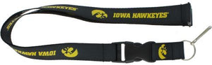 IOWA University Black and Gold Yellow Hawkeyes Officially NCAA Licensed Logo Team Lanyard