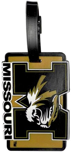 University of MISSOURI NCAA Licensed SOFT Luggage BAG TAG~ Black and Gold Yellow