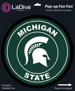 Michigan State University- MSU Spartans~Pop-Up Fan Fan with Pouch