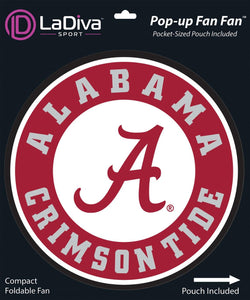 University of Alabama- UA Crimson tide -Big Al~Pop-Up Fan Fan with Pouch