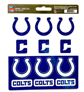 Indiana Colts NFL 12 pk Mini Decal Blue and White Stickers
