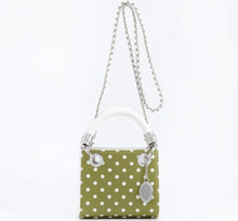 SCORE! Jacqui Classic Top Handle Crossbody Satchel - Olive Green and White