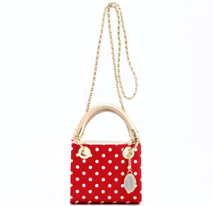 SCORE! Jacqui Classic Top Handle Crossbody Satchel - Red, White and Gold